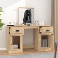 Тоалетка с огледало, дъб сонома, 130x50x132,5 см