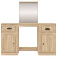 Тоалетка с огледало, дъб сонома, 130x50x132,5 см