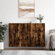 Стенни шкафове, 2 бр, опушен дъб, 69,5x34x90 см