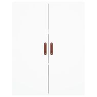 Висок шкаф, бял, 69,5x34x180 см, инженерно дърво