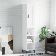 Висок шкаф, бял, 34,5x34x180 см, инженерно дърво