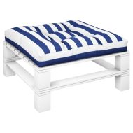 Палетна възглавница синьо-бяло райе 80x80x12 см текстил
