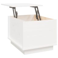 Кафе маса, бяла, 40x50x35 см, борово дърво масив