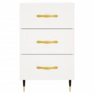 Нощно шкафче, черно, 40x40x66 см, инженерно дърво