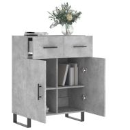 Сайдборд, бетонно сив, 69,5x34x90 см, инженерно дърво