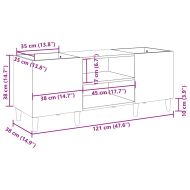 Шкаф за винилови плочи кафяв дъб 121x38x48 см инженерно дърво