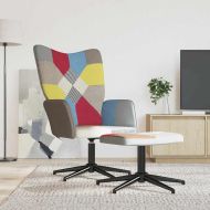 Релаксиращ стол с табуретка, пачуърк, плат