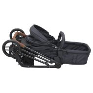 Бебешка количка 2-в-1, антрацит и черно, стомана