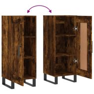 Сайдборд, опушен дъб, 34,5x34x90 см, инженерно дърво