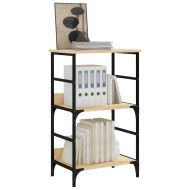 Библиотека дъб сонома 50x33x82 см инженерно дърво и желязо