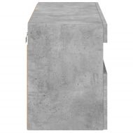 Стенен ТВ шкаф с LED осветление, бетонно сив, 80x30x40 см