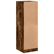 Висок шкаф със стъклена врати, опушен дъб, 35x37x109 см