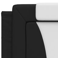 Рамка за легло Viana с LED без матрак, черно и бяло, 200x200 см