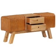 Пейка гимнастическа кафява 107 см естествена козя кожа и манго