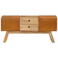 Пейка гимнастическа кафява 107 см естествена козя кожа и манго