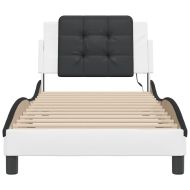 Рамка за легло с LED без матрак Zadar бяло и черно 80x200 см