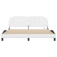 Рамка за легло с LED без матрак Zadar, бяла, 180x200 см