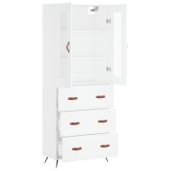 Висок шкаф, бял, 69,5x34x180 см, инженерно дърво