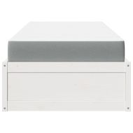 Легло с матрак, бяло, 100x200 см, бор масив