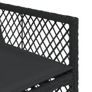 Градински комплект с възглавници 15 части полиратан черен