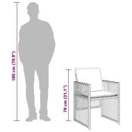 Градински комплект с възглавници, 11 части, бежов полиратан