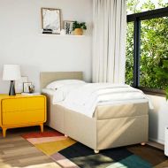 Боксспринг легло с матрак, кремава, 80x200 см, плат