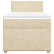 Боксспринг легло с матрак, кремава, 80x200 см, плат