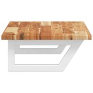 Стенен рафт за мивка, стомана и масивно дърво акация