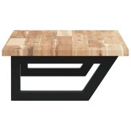 Стенен рафт за мивка, стомана и масивно дърво акация