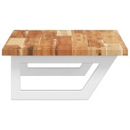 Стенен рафт за мивка, стомана и масивно дърво акация