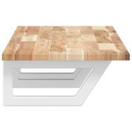 Стенен рафт за мивка, стомана и масивно дърво акация