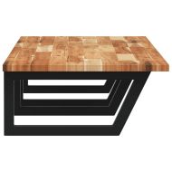 Стенен рафт за мивка, стомана и масивно дърво акация