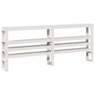 Рамка за легло с табла, бяла, 200x200 см, бор масив