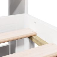 Легло с етажерка за книги, без матрак, 180x200 см, бор масив