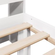 Легло с рафтове за книги, без матрак, бял, 90x190 см, бор масив