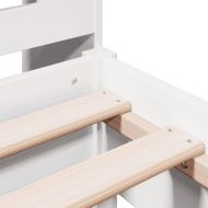 Легло с етажерка за книги, без матрак, 90x200 см, бор масив