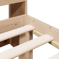 Легло с рафтове за книги, без матрак, 90x200 см, бор масив