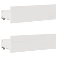 Легло с рафтове за книги, без матрак, бял, 90x190 см, бор масив