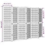 Разделител за стая, 6 панела, черен, дърво пауловния масив