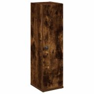 Шкаф за баня с държач за ролки, опушен дъб, 20,5x22x72 см