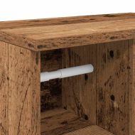 Шкаф за баня с държач за ролки, старо дърво, 39x22x90 см