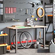 Работна маса, 140x60x81,5 см, масивна дървесина дъб