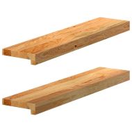 Прозоречни первази, 2 бр, светлокафяви, 70x15x2 см, дъб масив