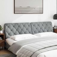 Мека табла за легло, светлосива, 200 см, плат