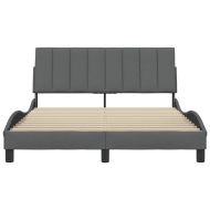 Рамка за легло без матрак Hanko, тъмносива, 140x200 см, плат