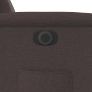 Електрически реклайнер стол, тъмнокафяв, текстил