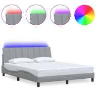 Рамка за легло без матрак Hanko, светлосива, 160x200 см, плат