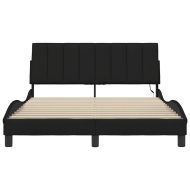 Рамка за легло без матрак Hanko, черна, 120x200 см, плат