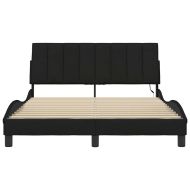 Рамка за легло без матрак Hanko, черна, 140x200 см плат