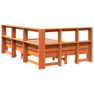 Легло с етажерка за книги, без матрак, 120x200 см, бор масив